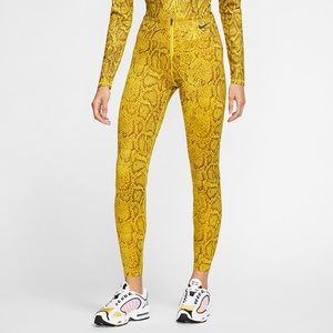 Nike yellow python leggings snake print XS